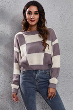 Load image into Gallery viewer, Round Neck Dropped Shoulder Sweater
