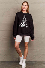 Load image into Gallery viewer, Snowflake Christmas Tree Graphic Sweatshirt

