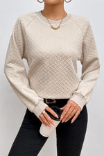 Load image into Gallery viewer, Texture Round Neck Long Sleeve Sweatshirt
