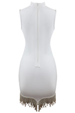 Load image into Gallery viewer, Rhinestone Tassel Hem Bodycon Dress
