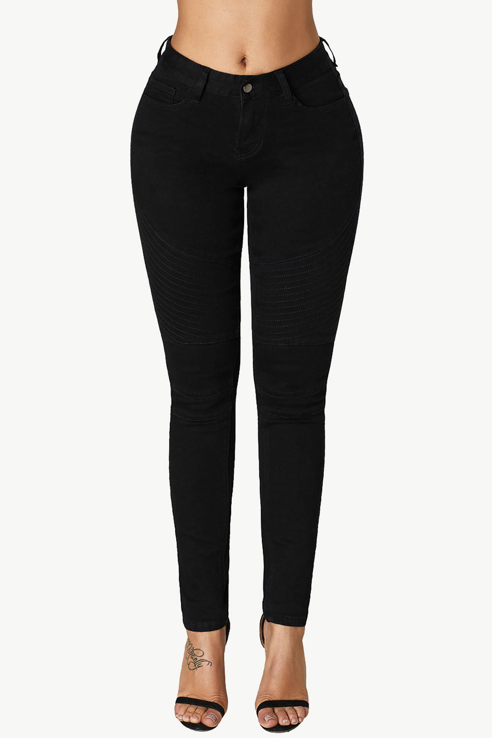 Mid-Rise Waist Skinny Pocketed Jeans Pants