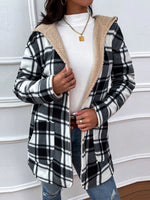 Load image into Gallery viewer, Plaid Hooded Longline Coat

