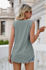 Load image into Gallery viewer, Eyelet V-Neck Tank
