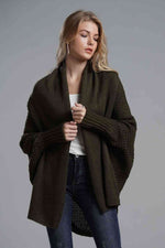 Load image into Gallery viewer, Double Take Dolman Sleeve Open Front Ribbed Trim Longline Cardigan
