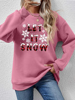 Load image into Gallery viewer, LET IT SNOW Round Neck Long Sleeve Sweatshirt
