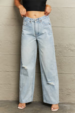 Load image into Gallery viewer, Distressed Wide Leg Jeans Pants
