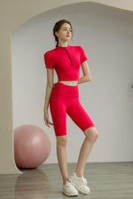 Load image into Gallery viewer, Round Neck Short Sleeve Sports Top
