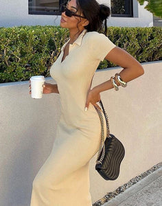 Long Knitted Bodycon Maxi Dress
