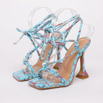 Load image into Gallery viewer, Print Pattern Ankle Strap Heels
