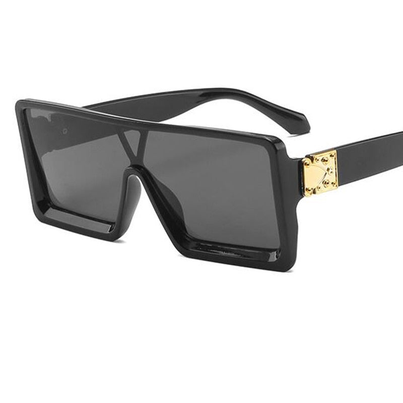 Vintage Black White Square Sunglasses