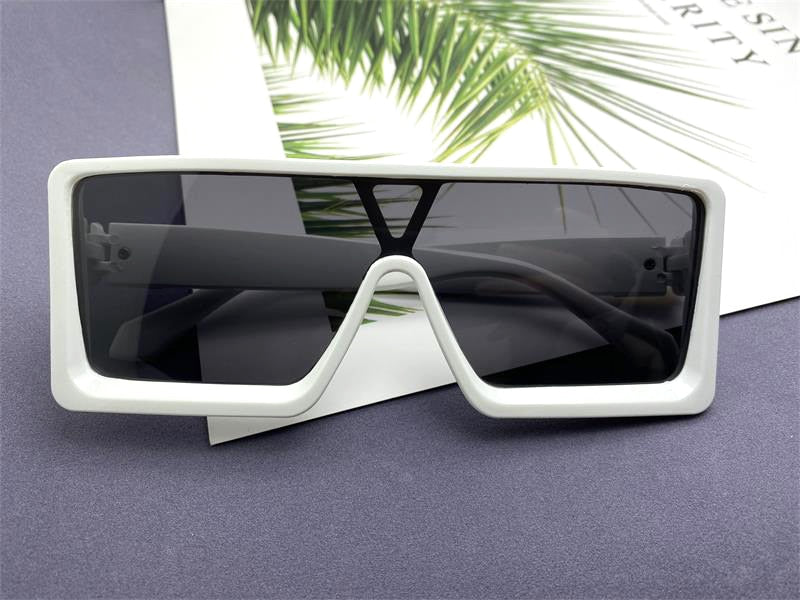 Vintage Black White Square Sunglasses
