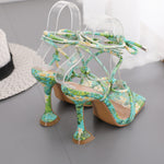 Load image into Gallery viewer, Print Pattern Ankle Strap Heels
