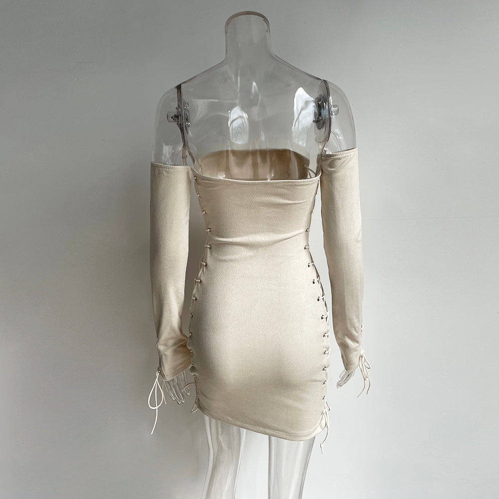 Laced-Up Drawstring Dress