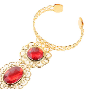 Gold  Red Gem Bracelet