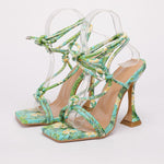 Load image into Gallery viewer, Print Pattern Ankle Strap Heels
