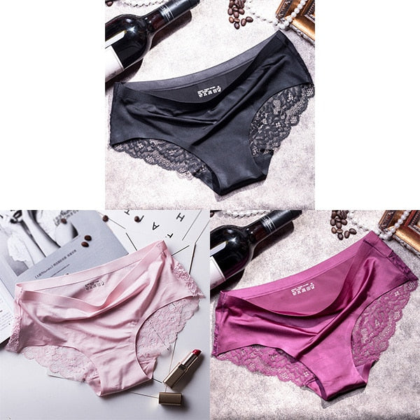 3Pcs Seamless Lace Panties Sets
