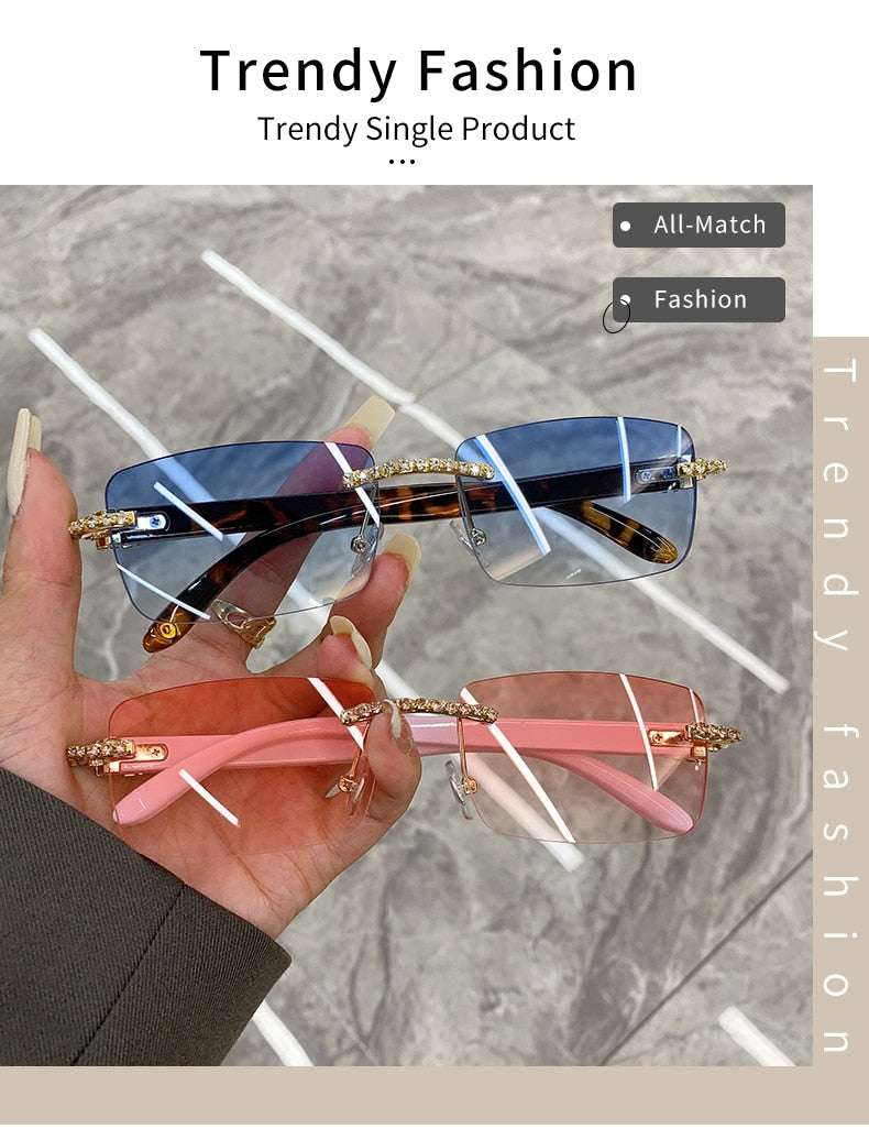Rimless Vintage Sunglasses