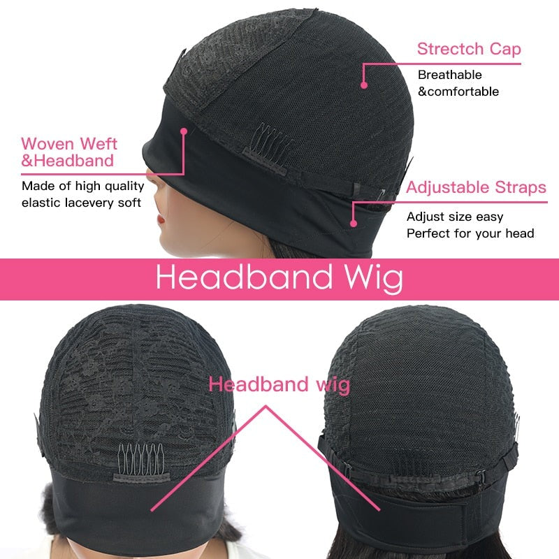 Straight Bob Headband Wig