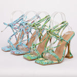 Load image into Gallery viewer, Print Pattern Ankle Strap Heels

