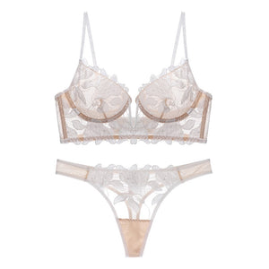French Lace Embroidery Lingerie Set