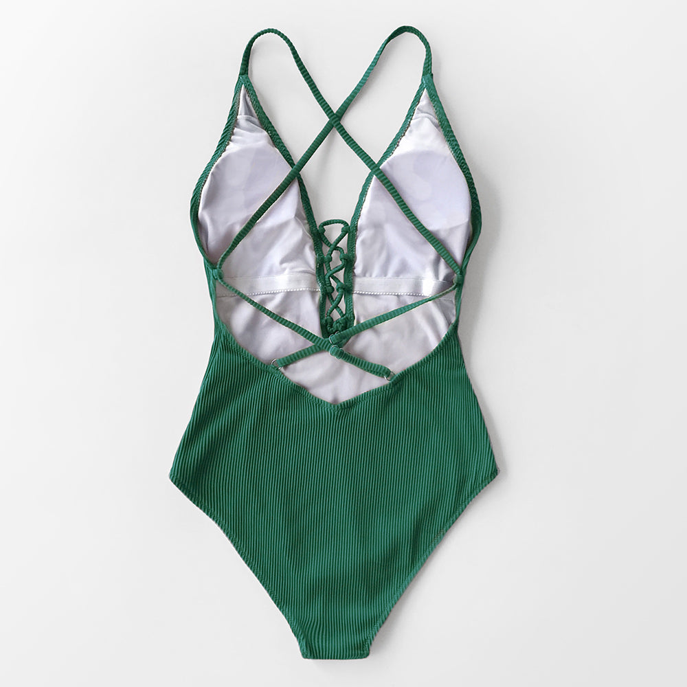 Solid One-piece Swimsuit