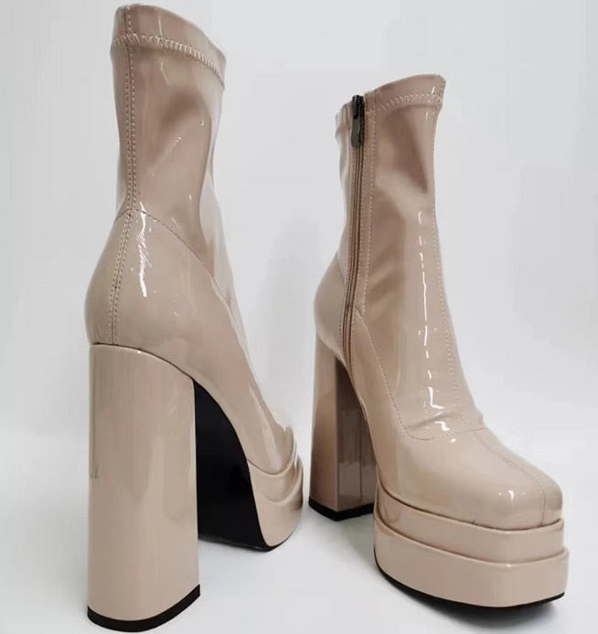 Platform Chunky Heel Boots