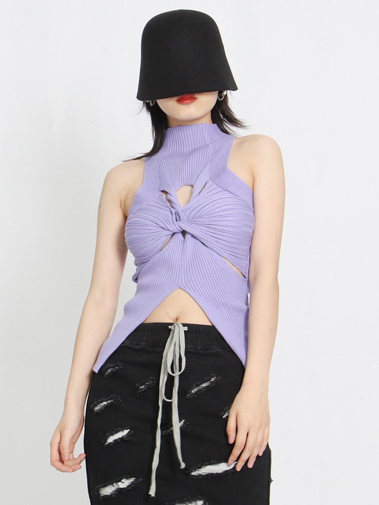 Cut-Out Knitted Top
