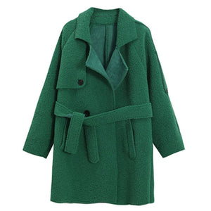 Double Breasted Loose Wool Blend Coat