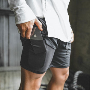 Mens Double-deck Fitness Shorts