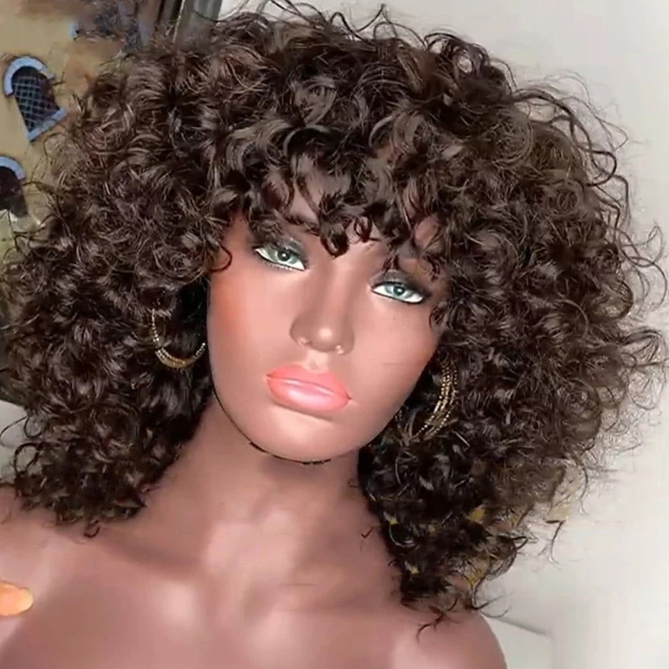 Glueless Curly Wig With Bangs