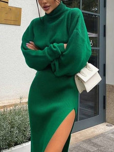 Turtleneck Knitted Two-Piece Set