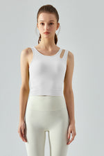 Load image into Gallery viewer, Ribbed Round Neck Sports Tank Top
