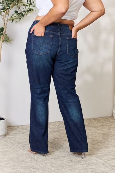 Button-Fly Straight Jeans Pants