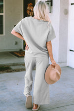 Load image into Gallery viewer, Textured Short Sleeve Top and Pants Set

