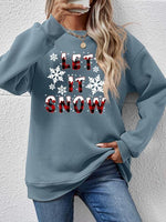 Load image into Gallery viewer, LET IT SNOW Round Neck Long Sleeve Sweatshirt
