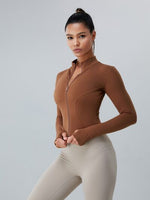 Load image into Gallery viewer, Mock Neck Zip Up Active Outerwear
