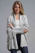 Load image into Gallery viewer, Double Take Dolman Sleeve Open Front Ribbed Trim Longline Cardigan
