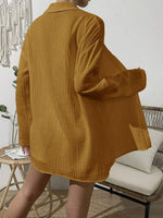 Load image into Gallery viewer, Dropped Shoulder Button Up Top and Elastic Waist Shorts Set
