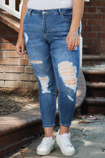Load image into Gallery viewer, Plus Size Distressed Skinny Jeans Pants
