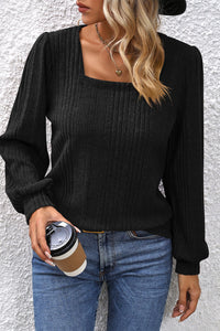 Square Neck Puff Sleeve Blouse