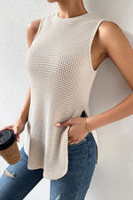 Load image into Gallery viewer, Round Neck Slit Tank Top
