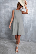 Load image into Gallery viewer, Sleeveless Round Neck Tiered Dress
