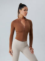 Load image into Gallery viewer, Mock Neck Zip Up Active Outerwear
