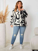 Load image into Gallery viewer, Plus Size V Neck Contrast Color Printed Shirt
