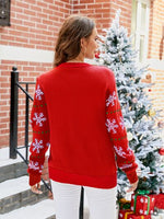 Load image into Gallery viewer, Santa Round Neck Long Sleeve Christmas Sweater
