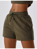 Load image into Gallery viewer, Drawstring Smocked Waist Sports Shorts
