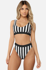 Load image into Gallery viewer, Striped Tank High Waist Bikini

