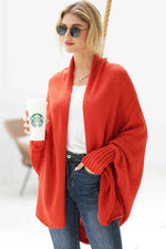 Load image into Gallery viewer, Double Take Dolman Sleeve Open Front Ribbed Trim Longline Cardigan

