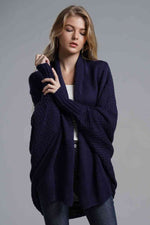 Load image into Gallery viewer, Double Take Dolman Sleeve Open Front Ribbed Trim Longline Cardigan
