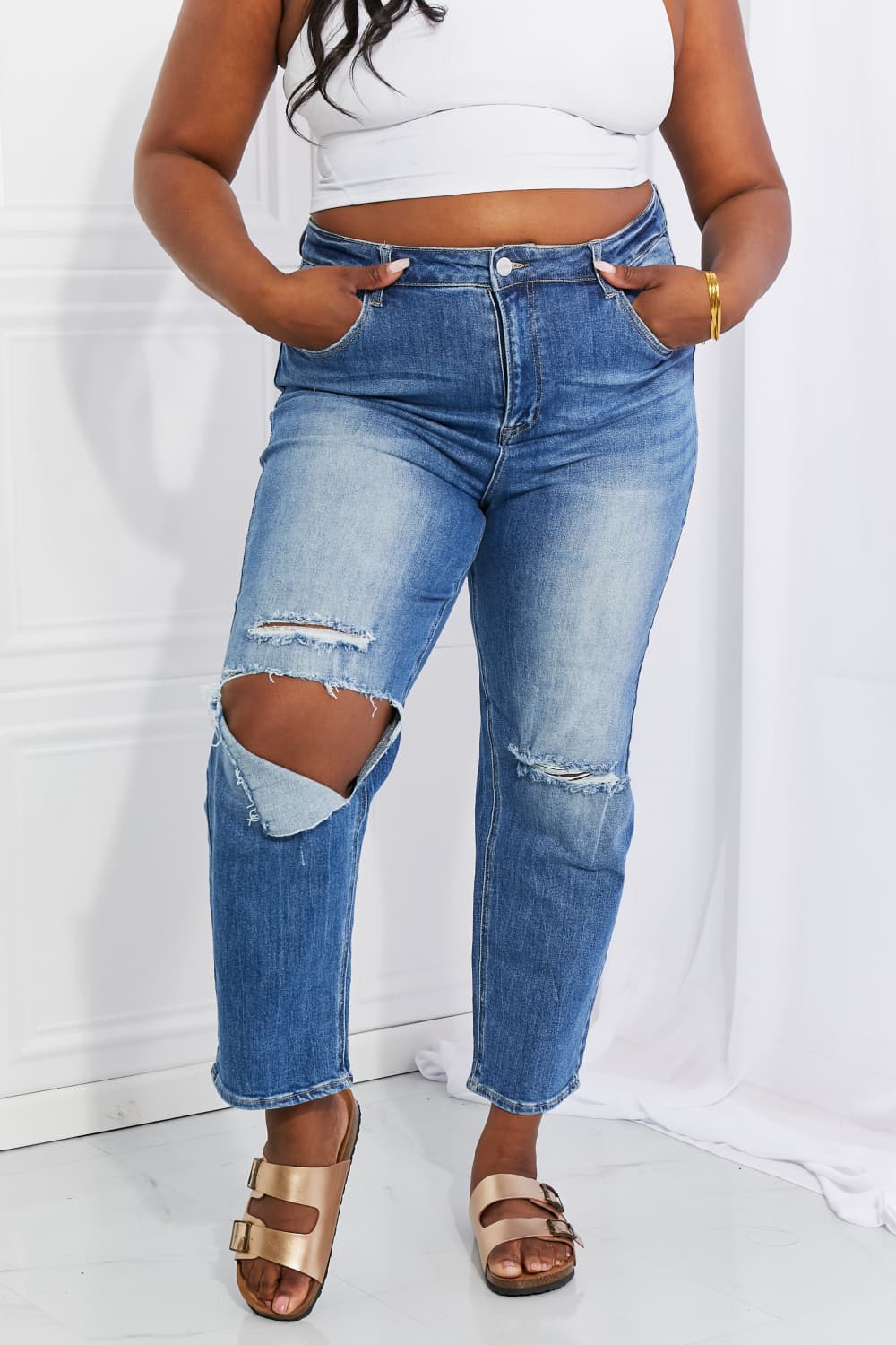 Full Size Emily High Rise Relaxed Jeans
